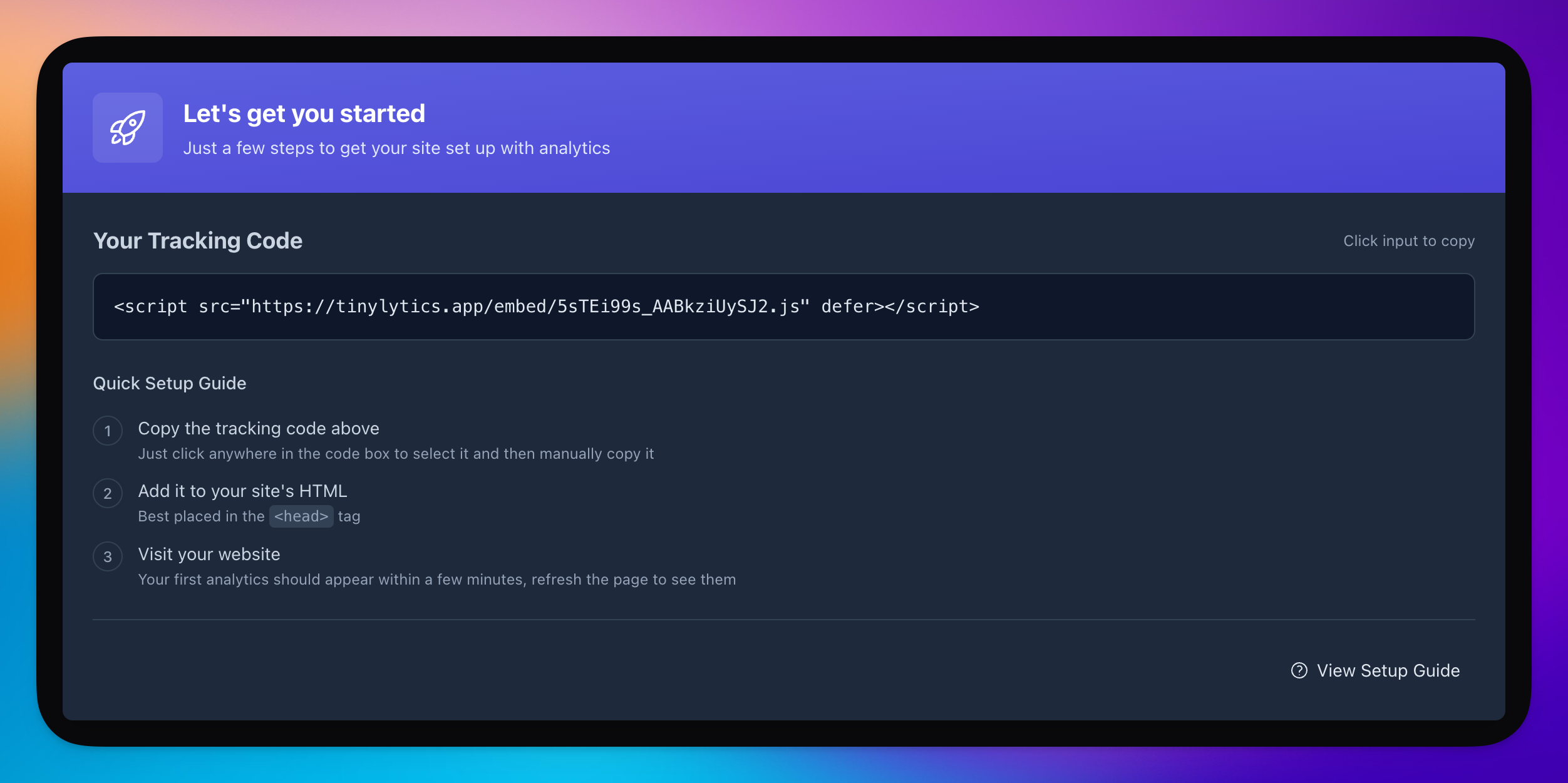 Embed Code Screenshot